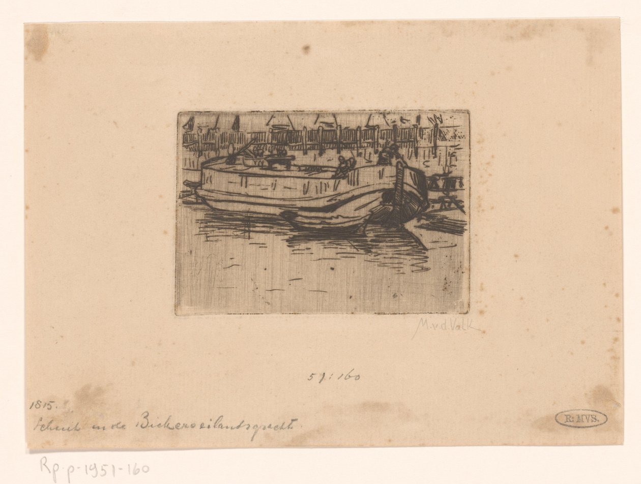 Boot in de Bickersgracht, Amsterdam door Maurits van der Valk (signed by artist)