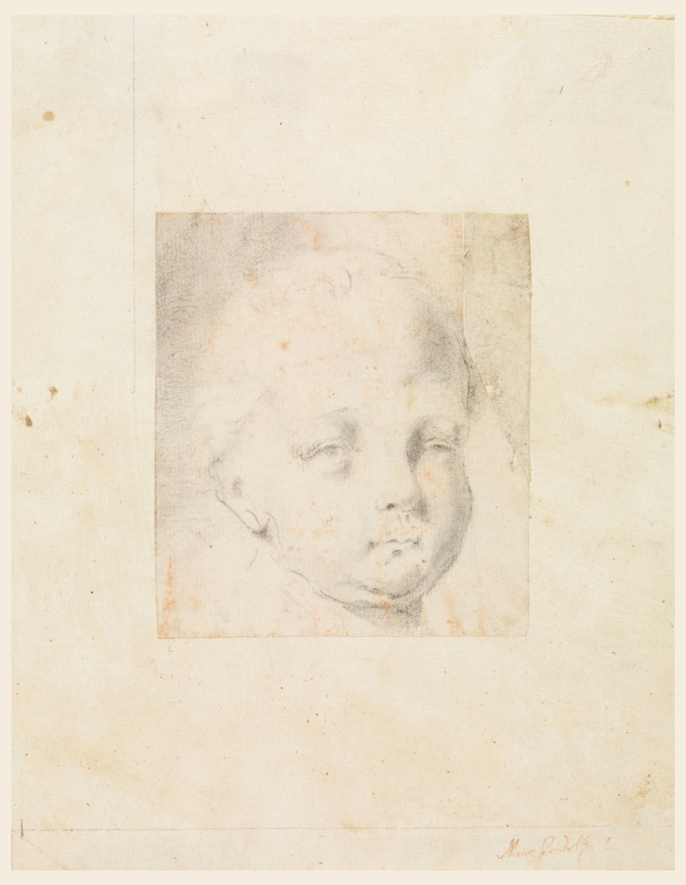 Tekening, Studie: Hoofd van een jongen, 1810-34 door Mauro Gandolfi