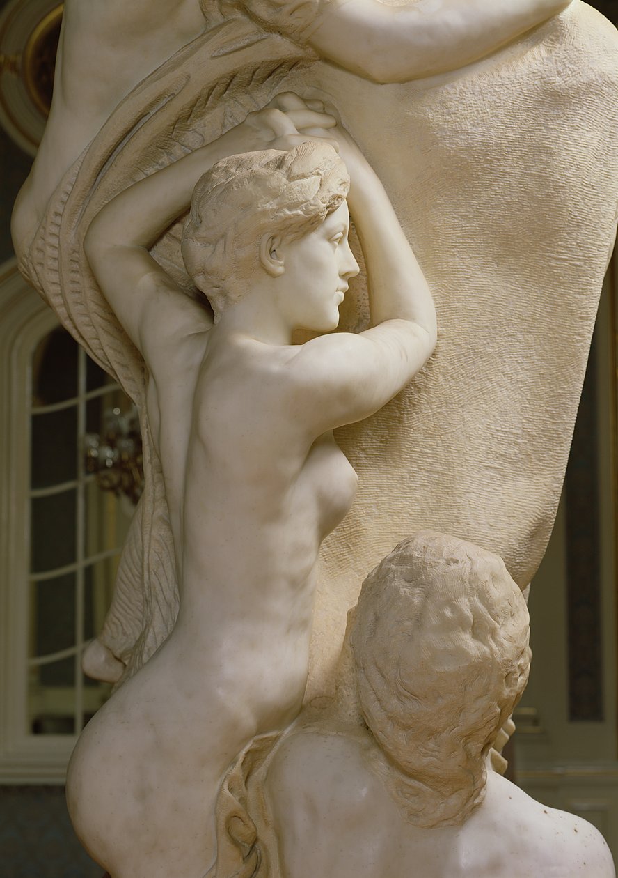 Detail van Dedication to Brahms (marmer) door Max Klinger