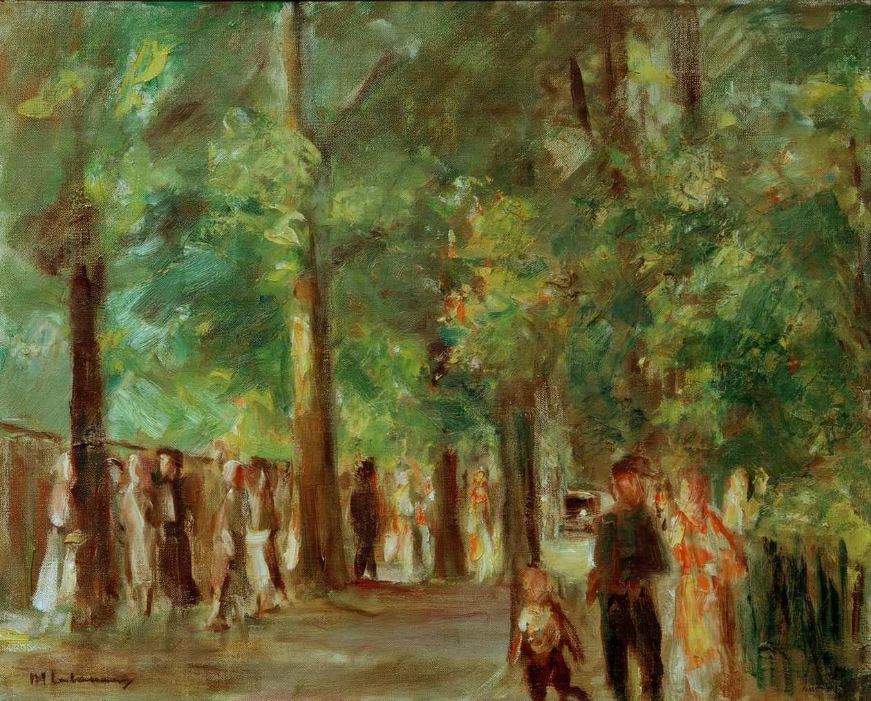 Grote Zeestraat in Wannsee met wandelaars door Max Liebermann
