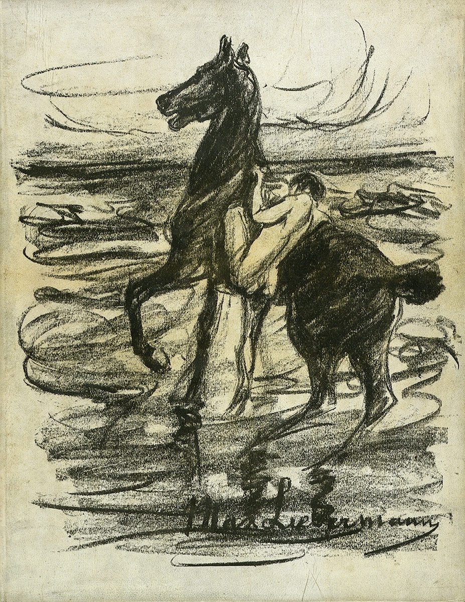 Naakte ruiter op het strand door Max Liebermann
