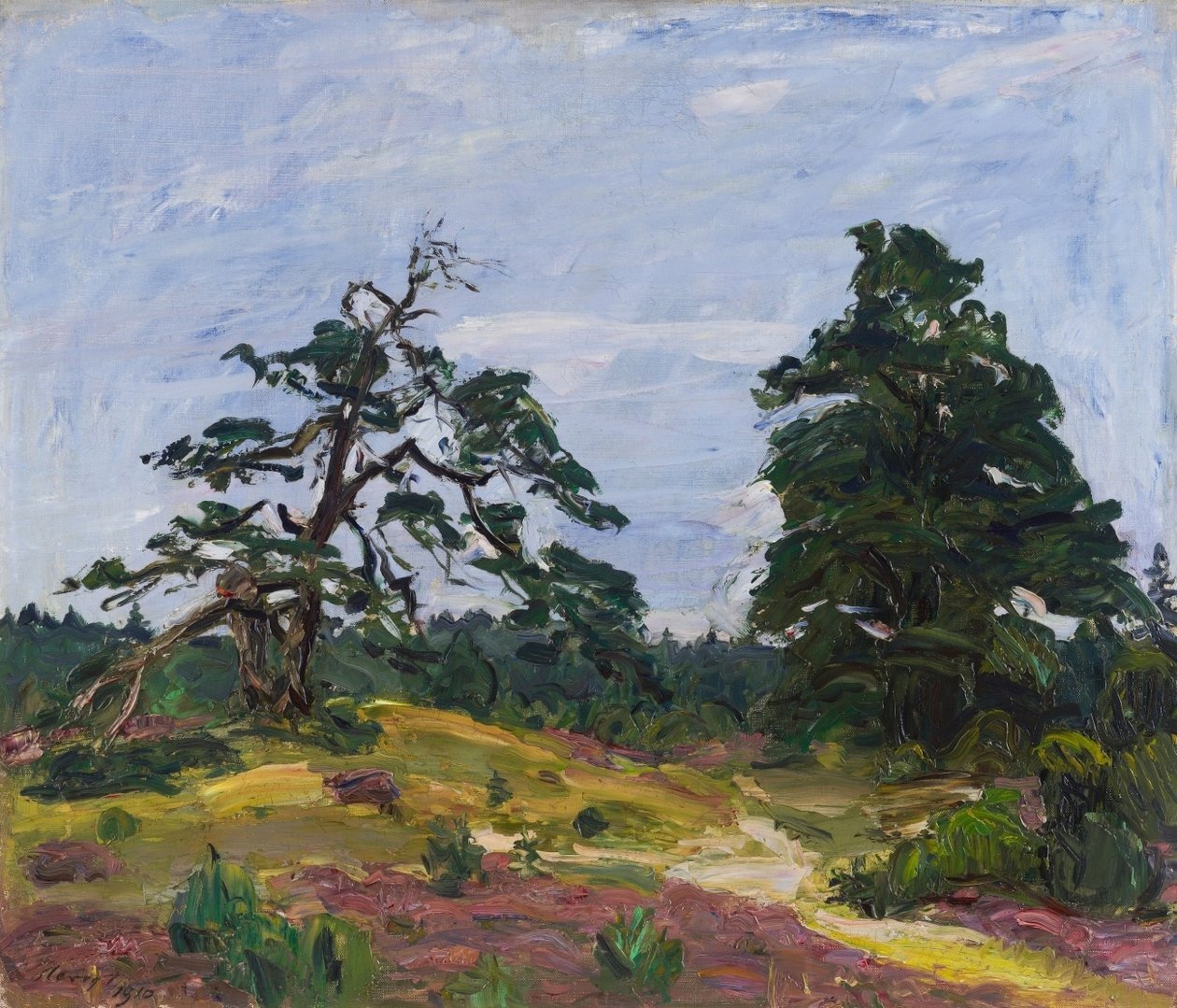 Heide en bomen door Max Slevogt