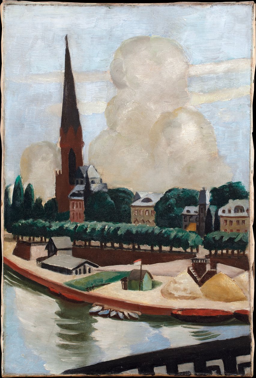 Bank of the Main en Church door Max Beckmann