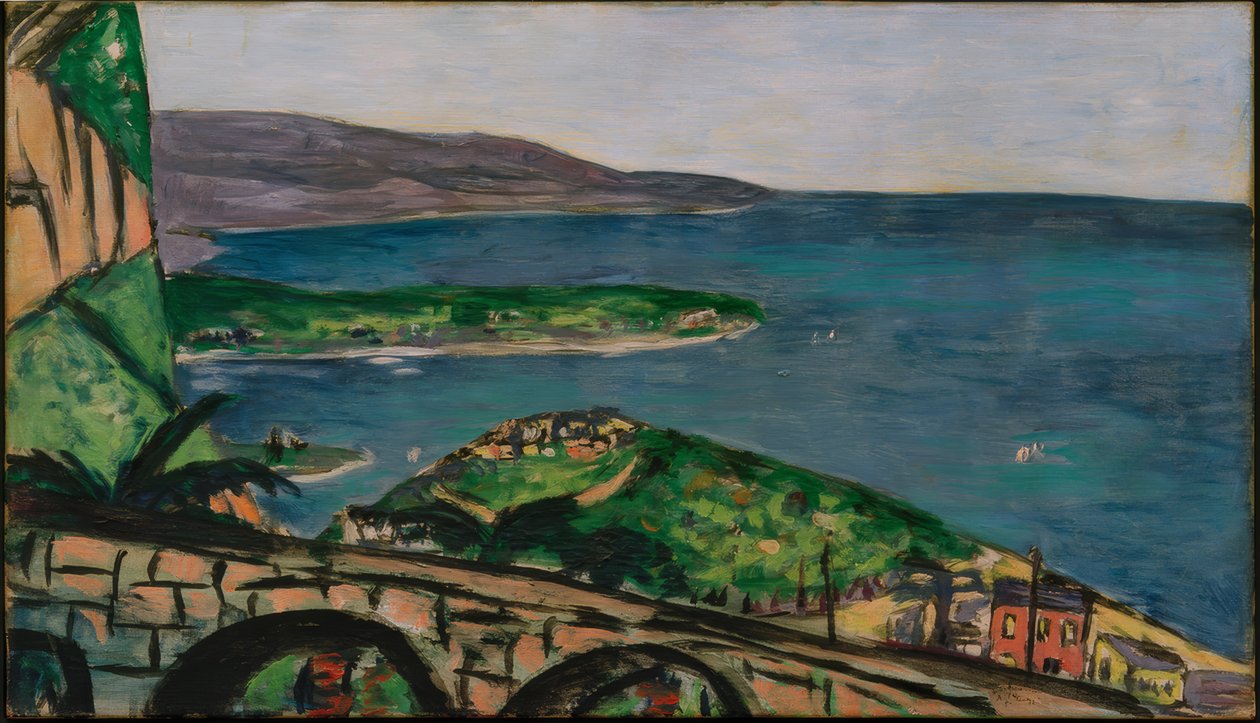 Uitzicht op Cap Martin, blauw door Max Beckmann