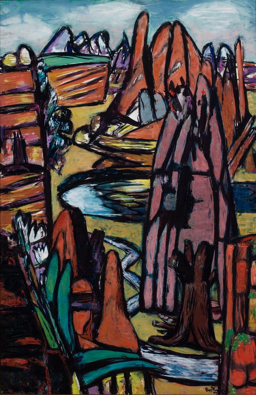 Kei - rotsachtig landschap door Max Beckmann