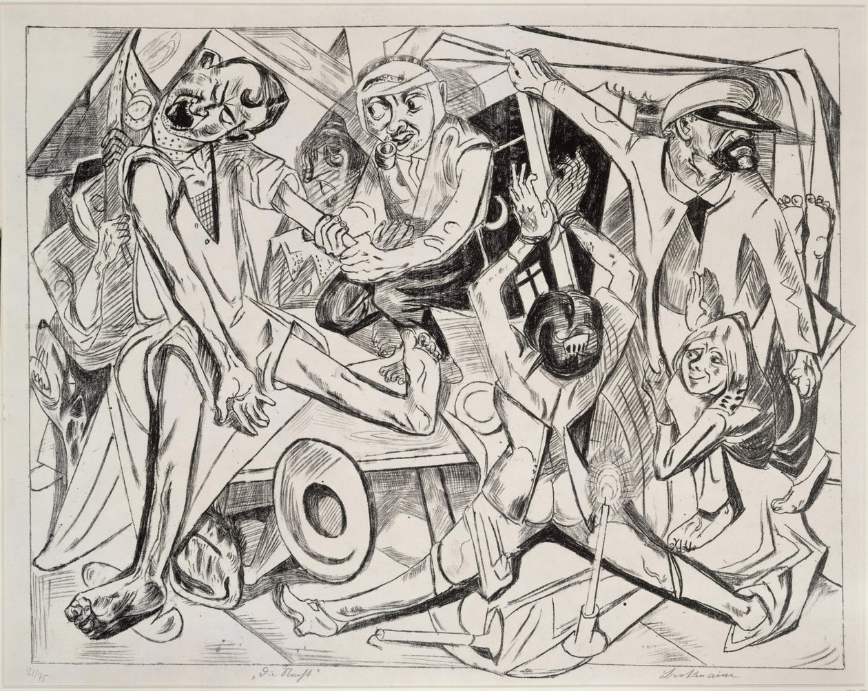 De nacht (blad 7 uit: „De hel“) door Max Beckmann