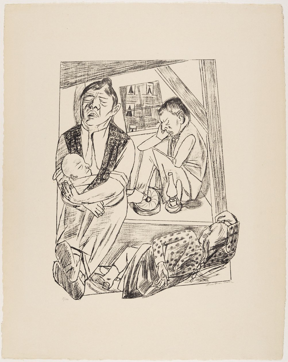 De nacht door Max Beckmann