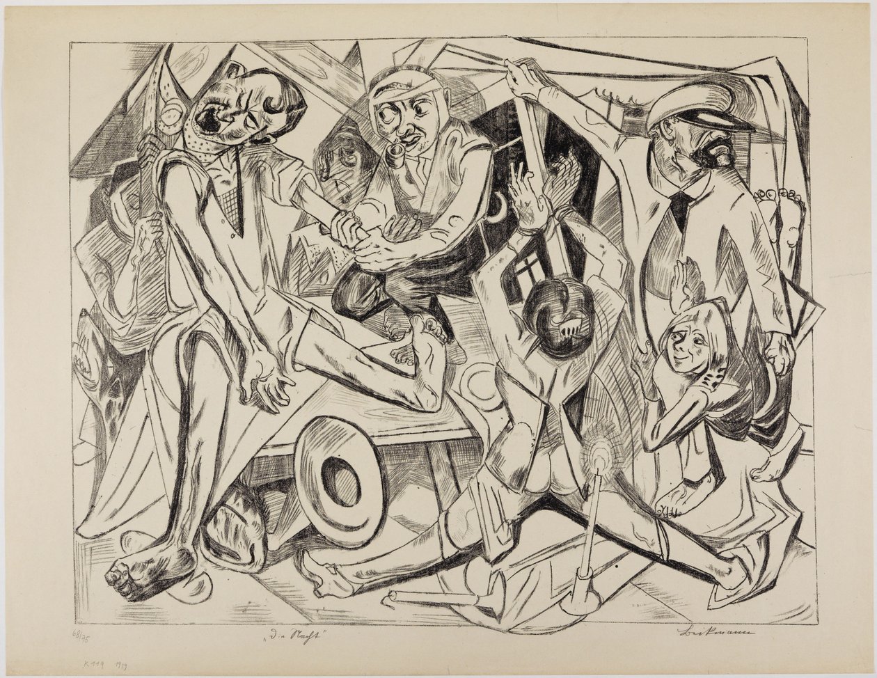 De nacht door Max Beckmann