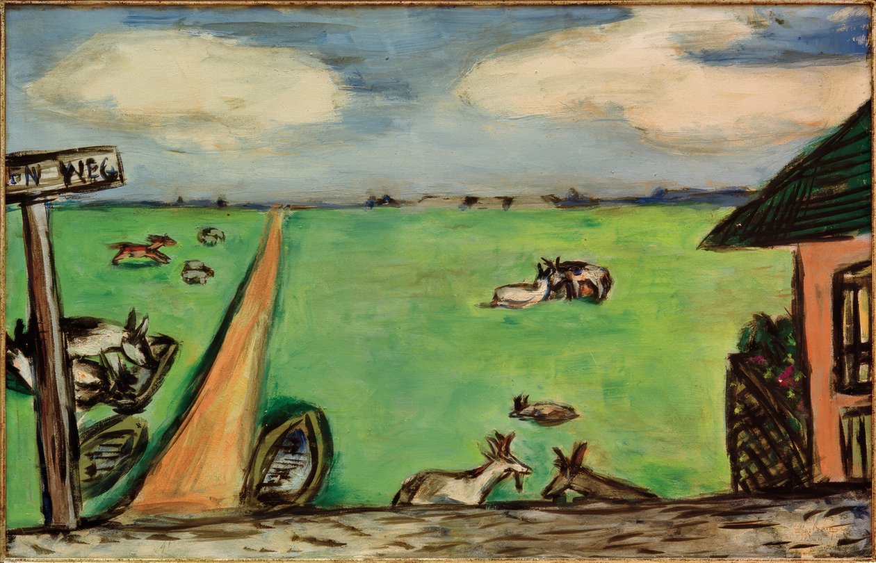 Groene Weide met Koeien door Max Beckmann