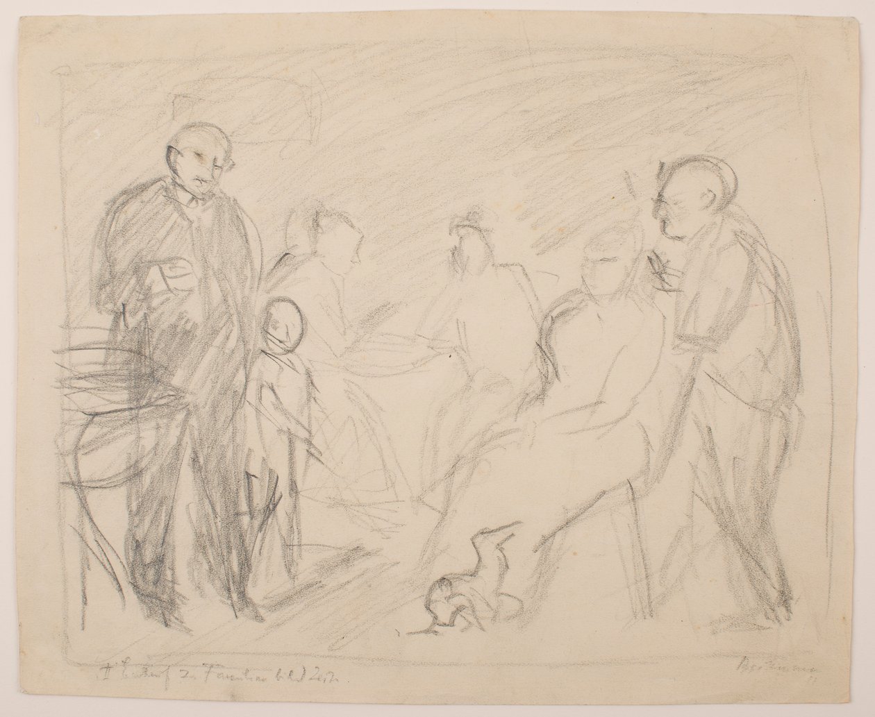 Tweede schets voor Zech familieportret door Max Beckmann