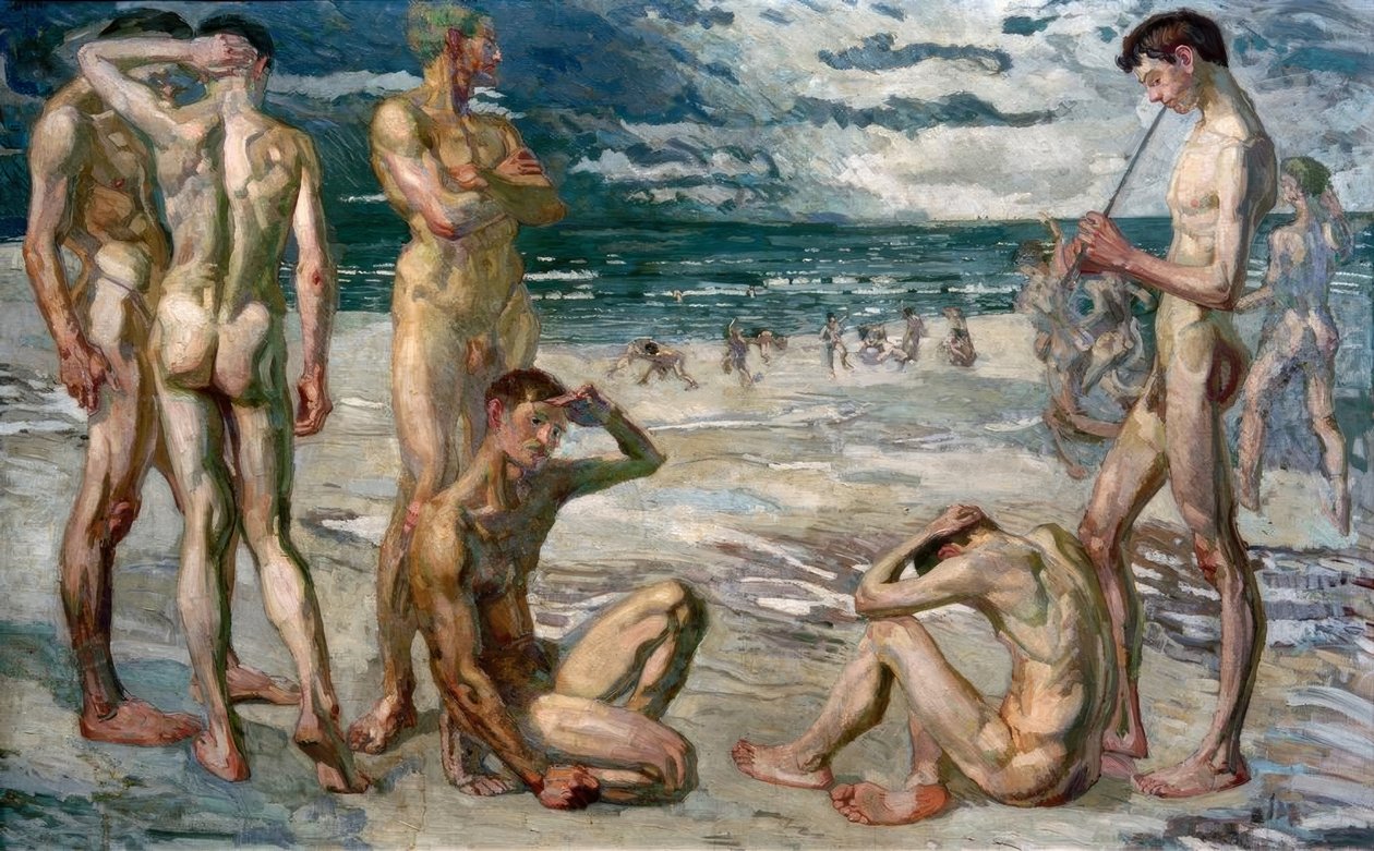 Jonge mannen aan zee door Max Beckmann