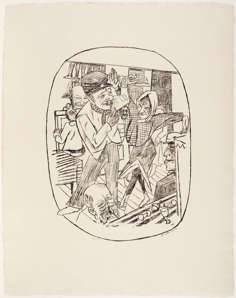 Goedkope kroeg door Max Beckmann