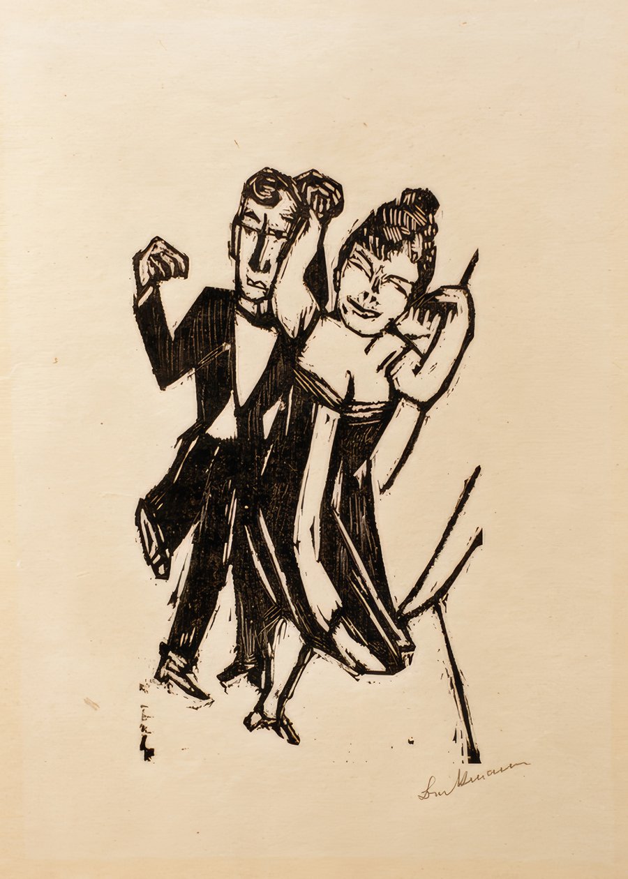 Klein dansend paar door Max Beckmann