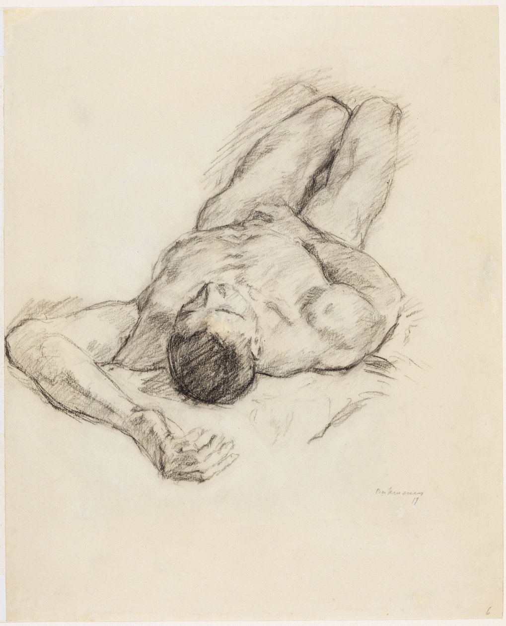 Liggend mannelijk naakt door Max Beckmann