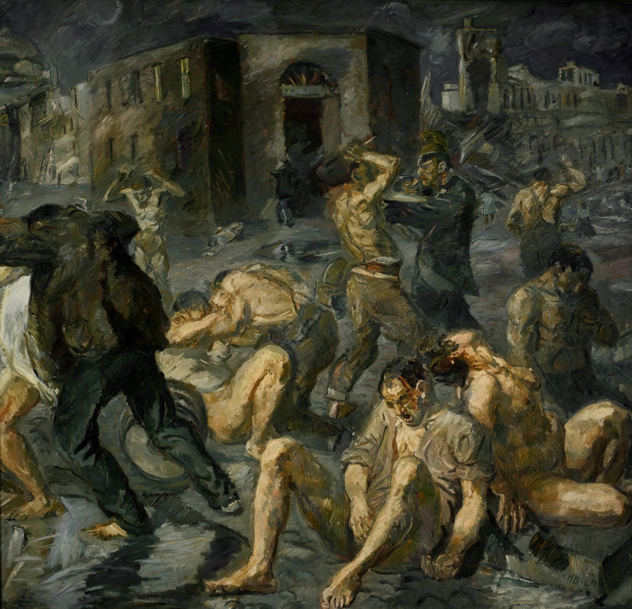 Scène uit de verwoesting van Messina door Max Beckmann