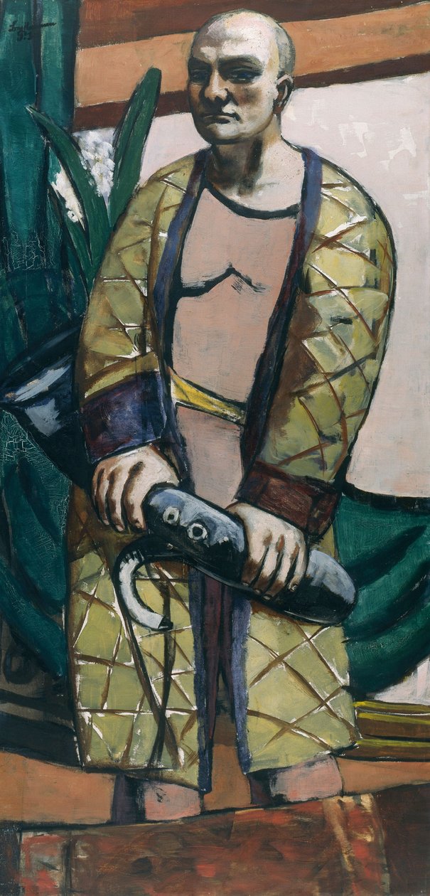 Zelfportret met saxofoon door Max Beckmann