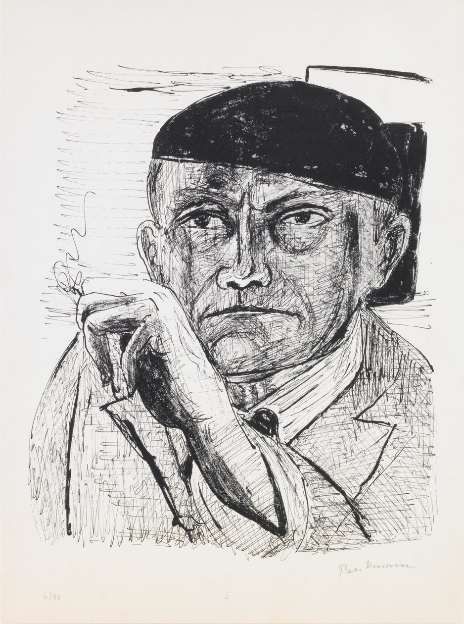 Zelfportret, plaat 1 uit de portfolio Dag en Droom door Max Beckmann