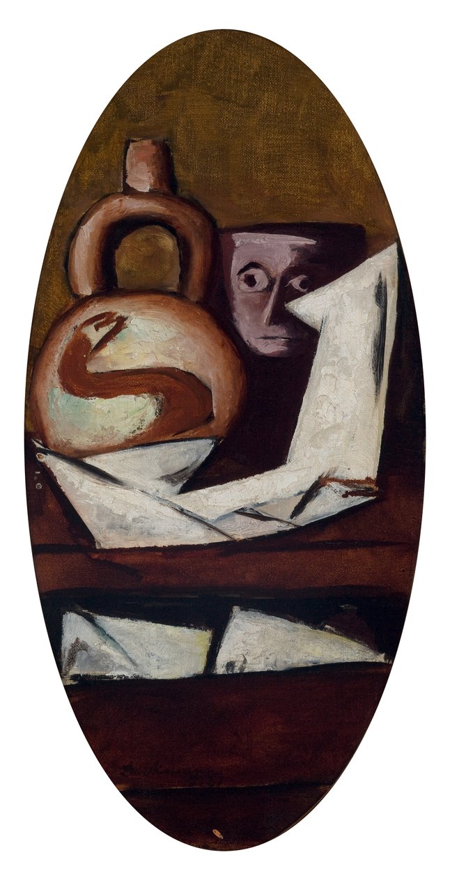 Stilleven met Mexicaans figuur door Max Beckmann