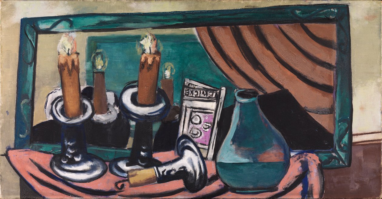 Stilleven met omgevallen kaars door Max Beckmann