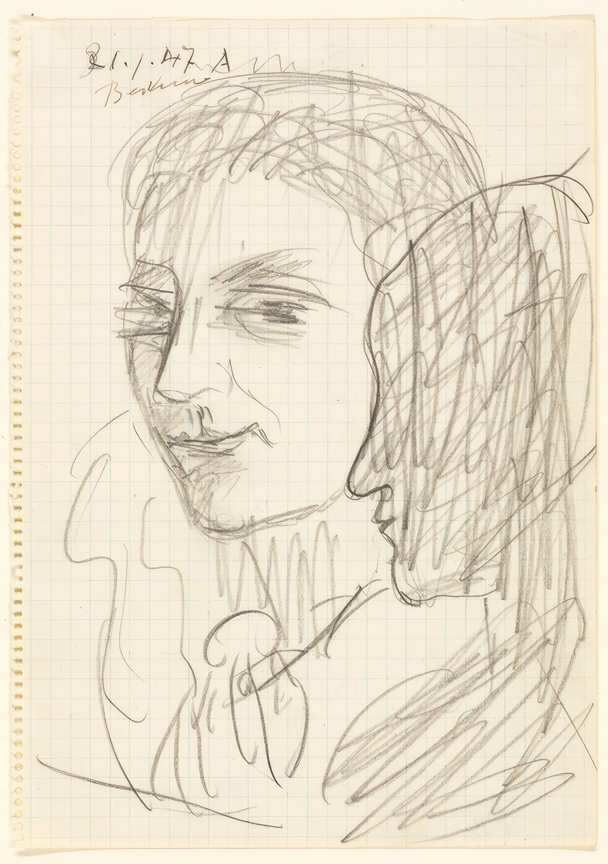 Studie van twee hoofden door Max Beckmann