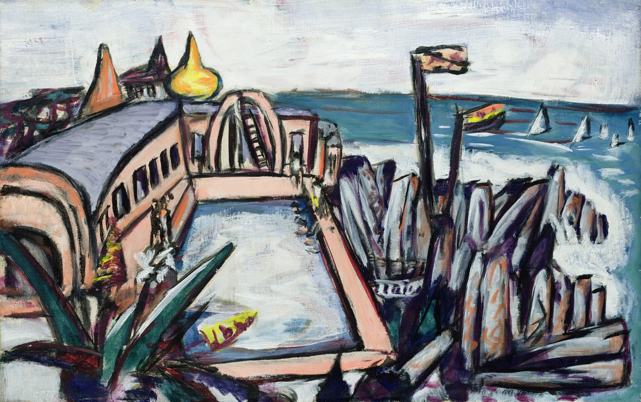 Zwembad in Cap Martin door Max Beckmann