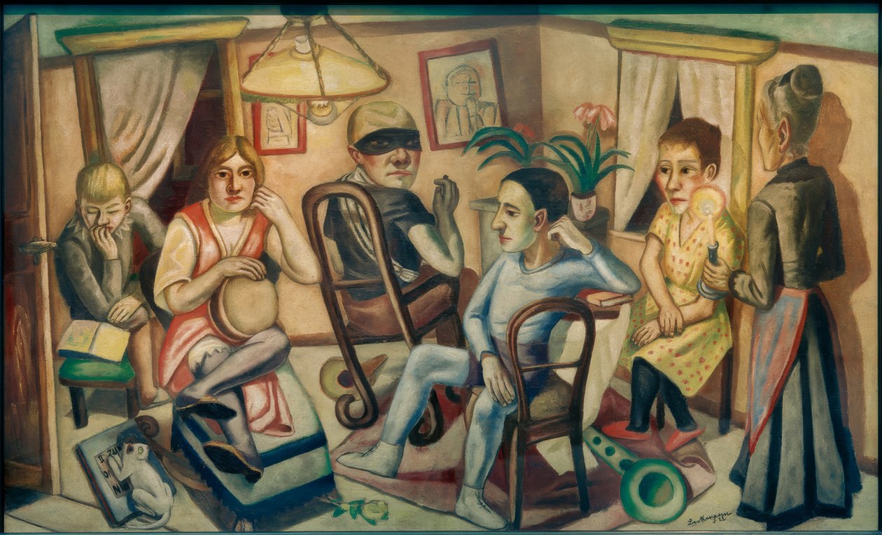 Voor het Maskerbal door Max Beckmann