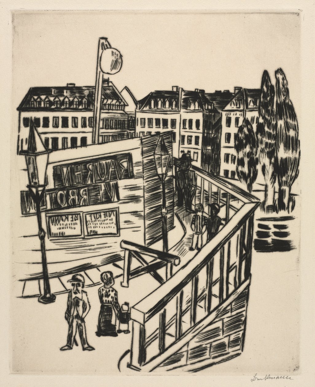 Houten brug door Max Beckmann