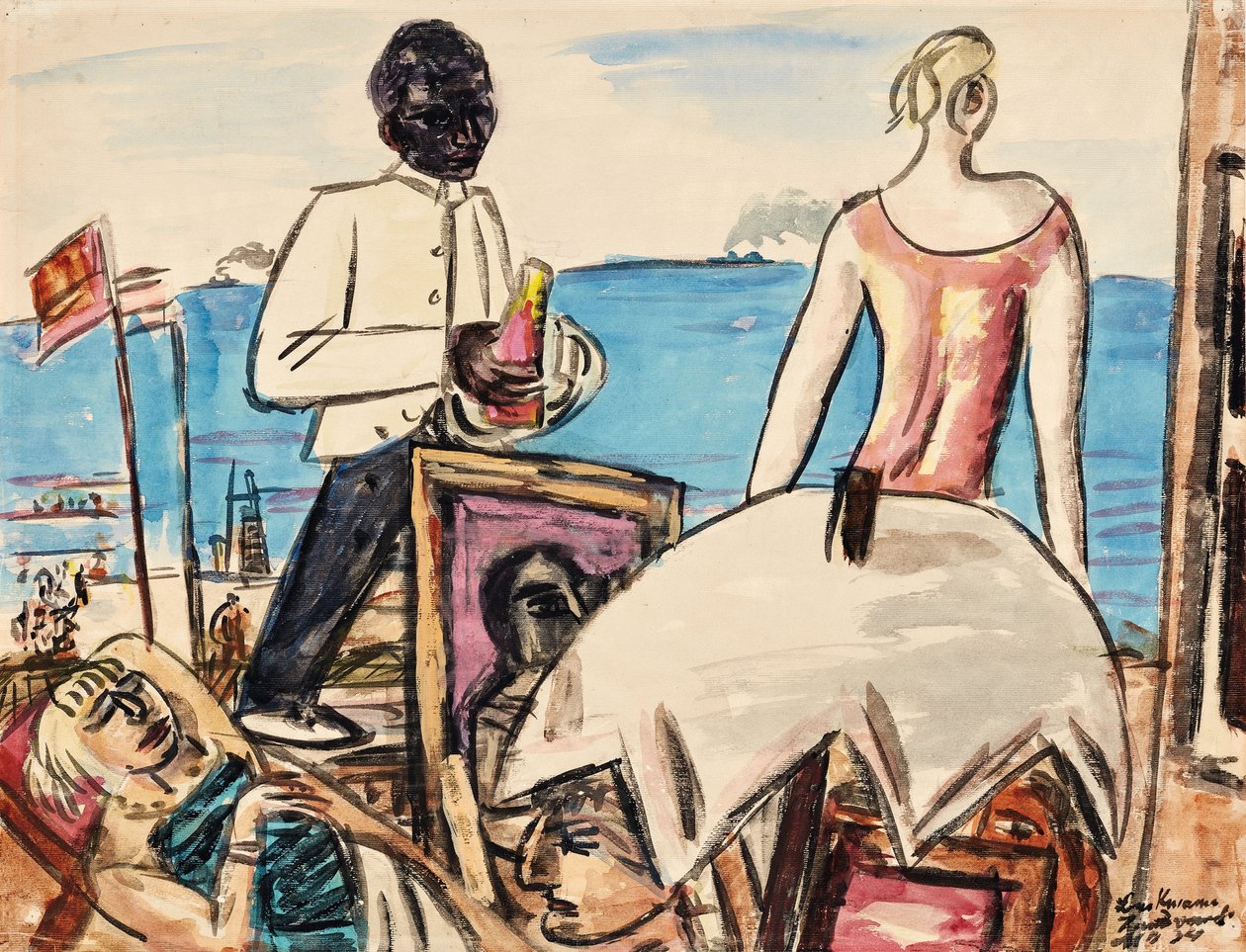 Zandvoort beach cafe door Max Beckmann