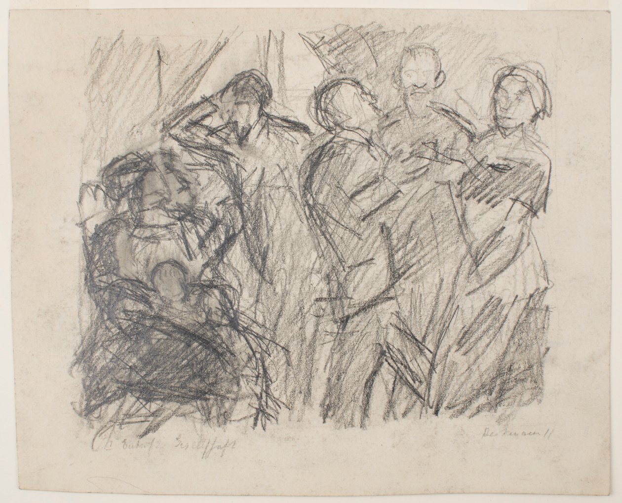 Eerste schets voor Society Party door Max Beckmann