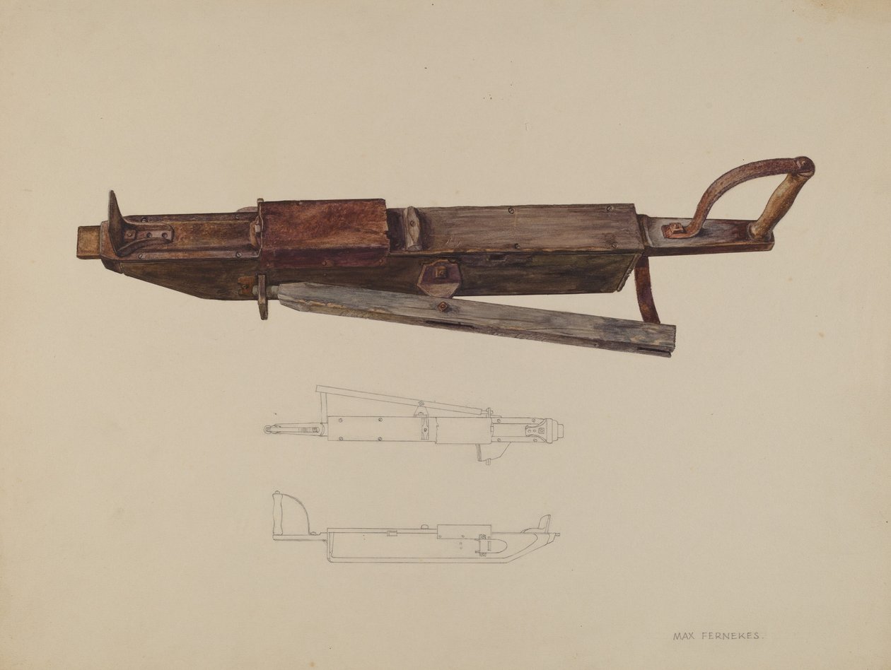 Maïsplanter, ca. 1938 door Max Fernekes