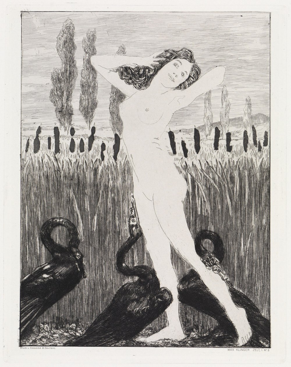 Aan het meer (Tent, Opus XIV, deel 1, nr. 3) door Max Klinger