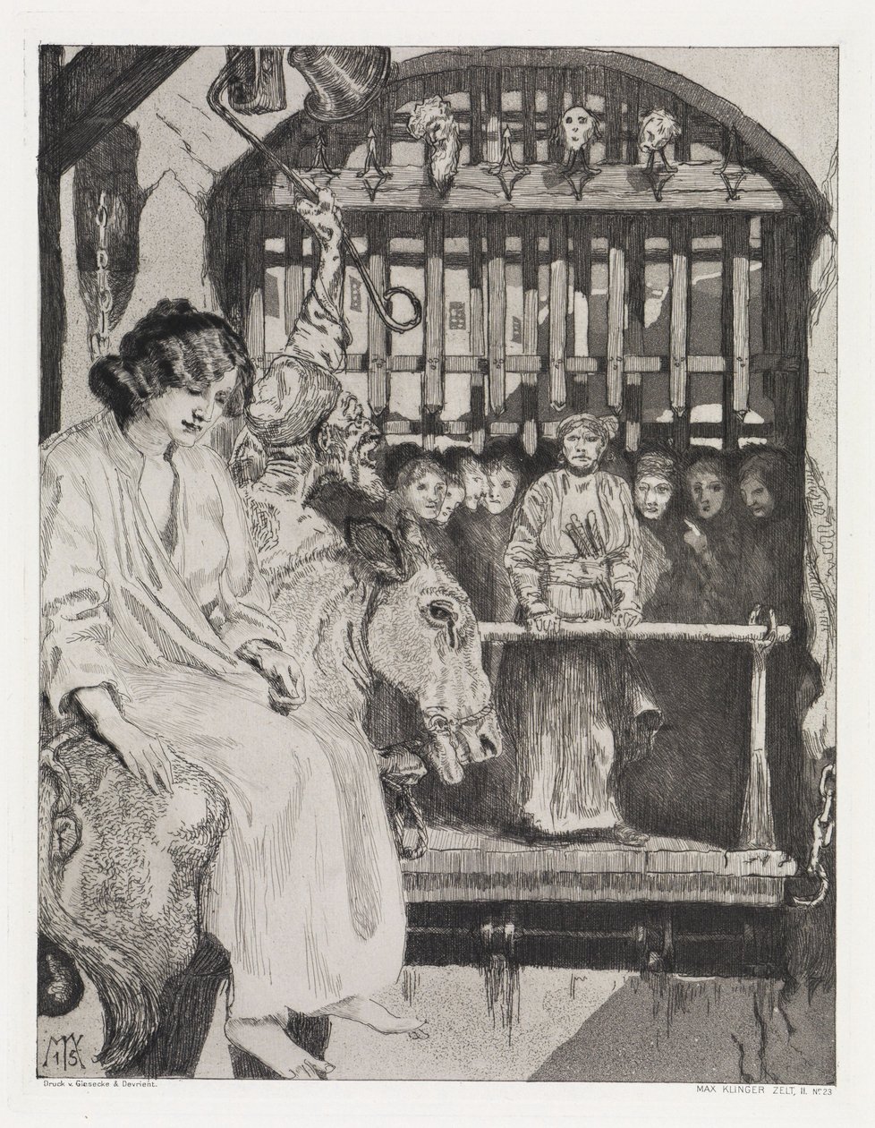 Bij de poort (Tent, Opus XIV, deel 2, nr. 23) door Max Klinger