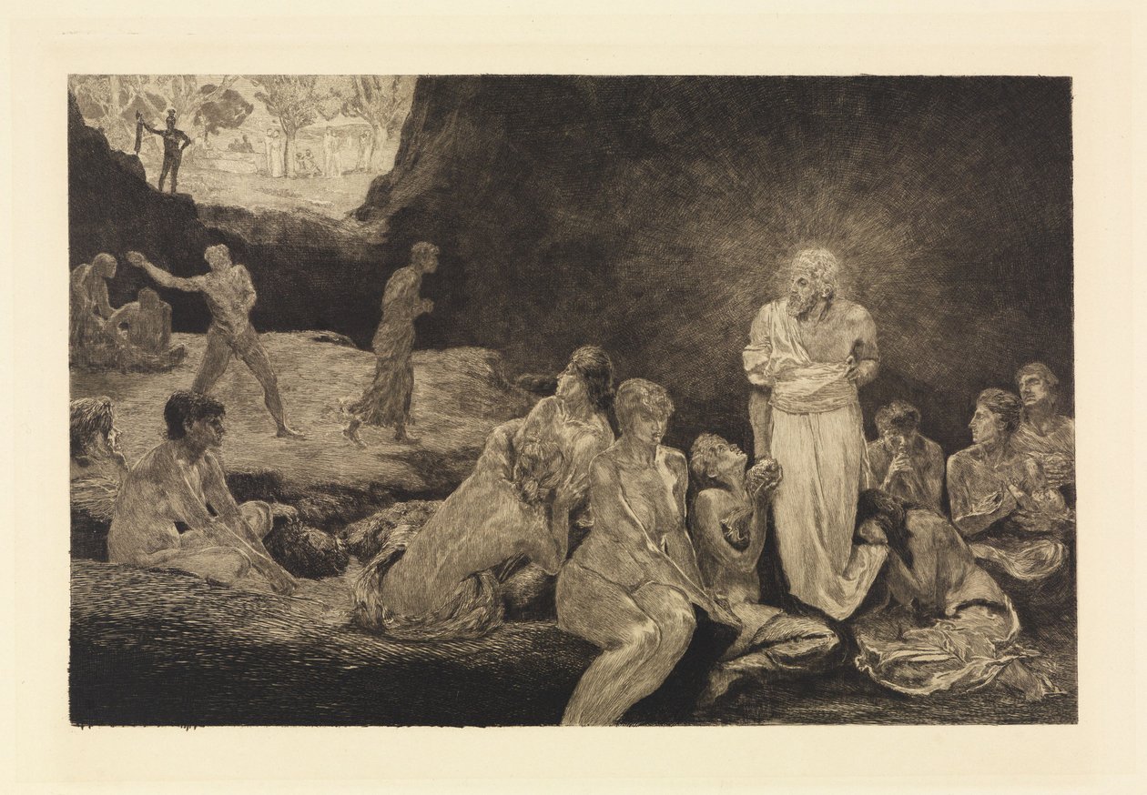Christus en de zondige vrouwen (Een leven, opus VIII, plaat 13) door Max Klinger