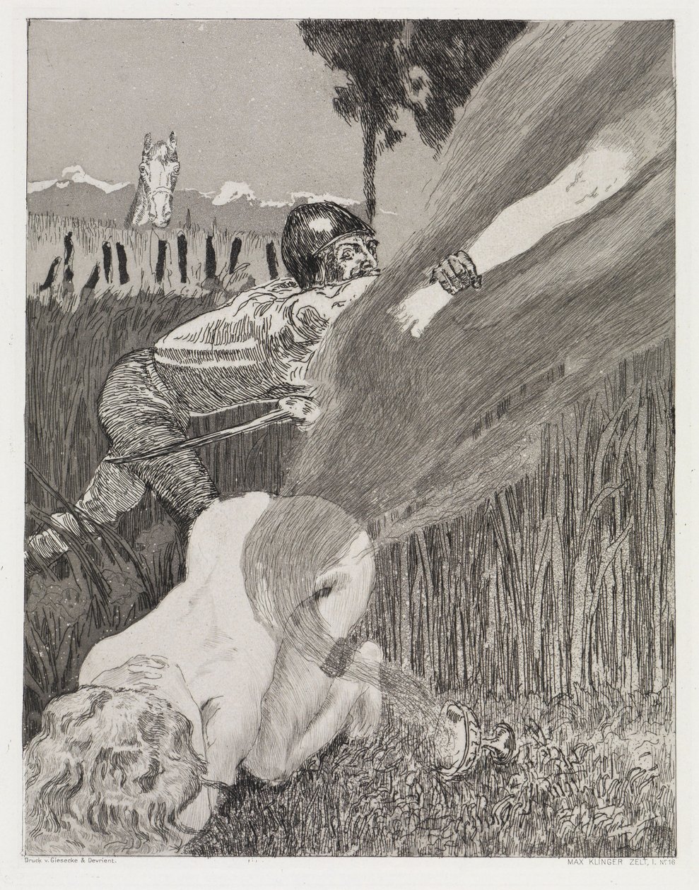 De voet (Tent, opus XIV, deel 1, nr. 16) door Max Klinger