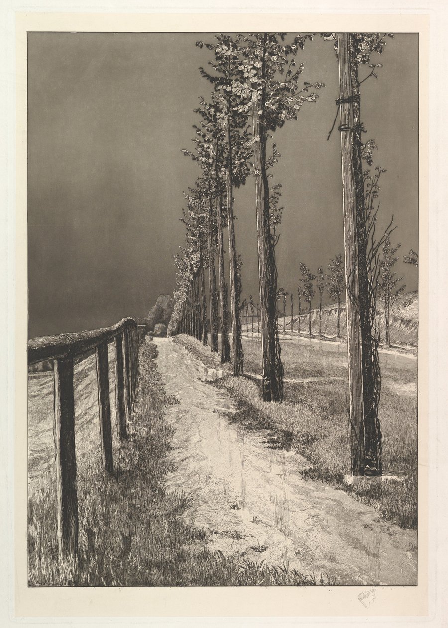 De Chaussee, uit de serie Vier Landschaften door Max Klinger
