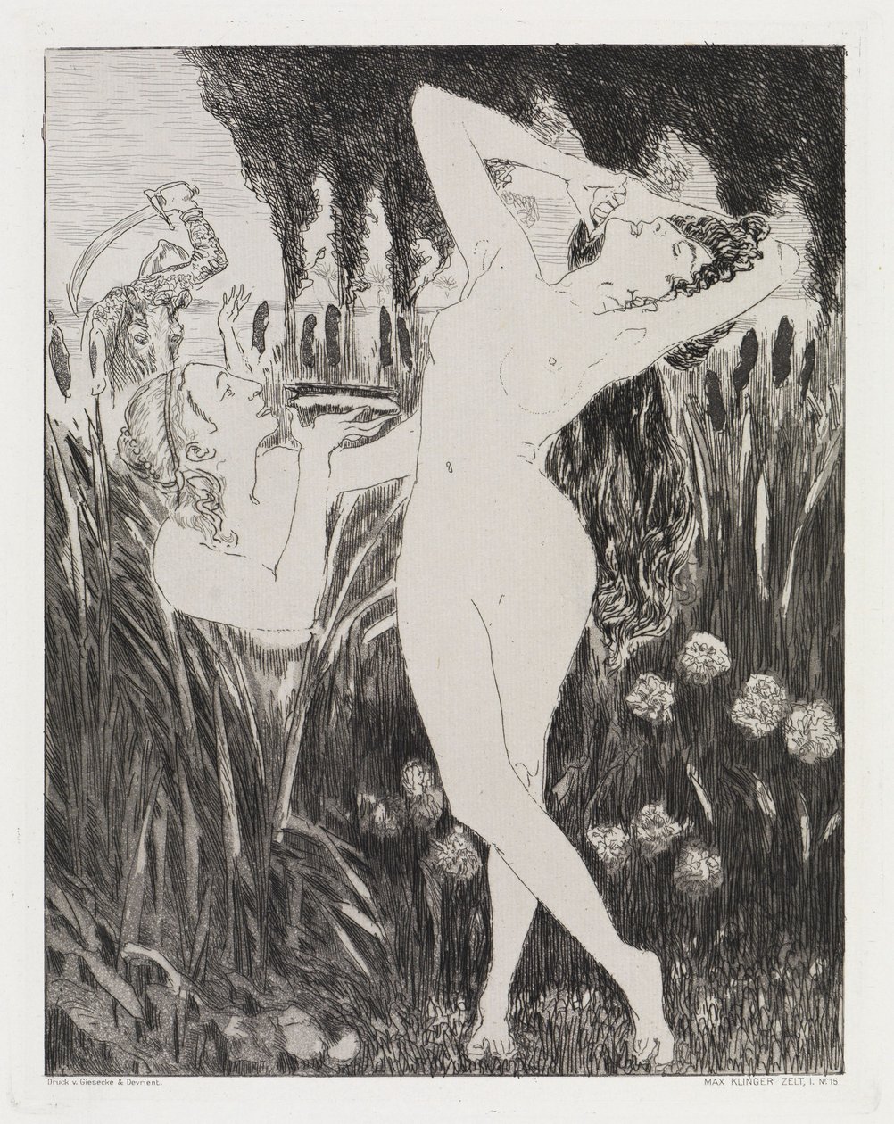 De schaal (Tent, opus XIV, deel 1, nr. 15) door Max Klinger