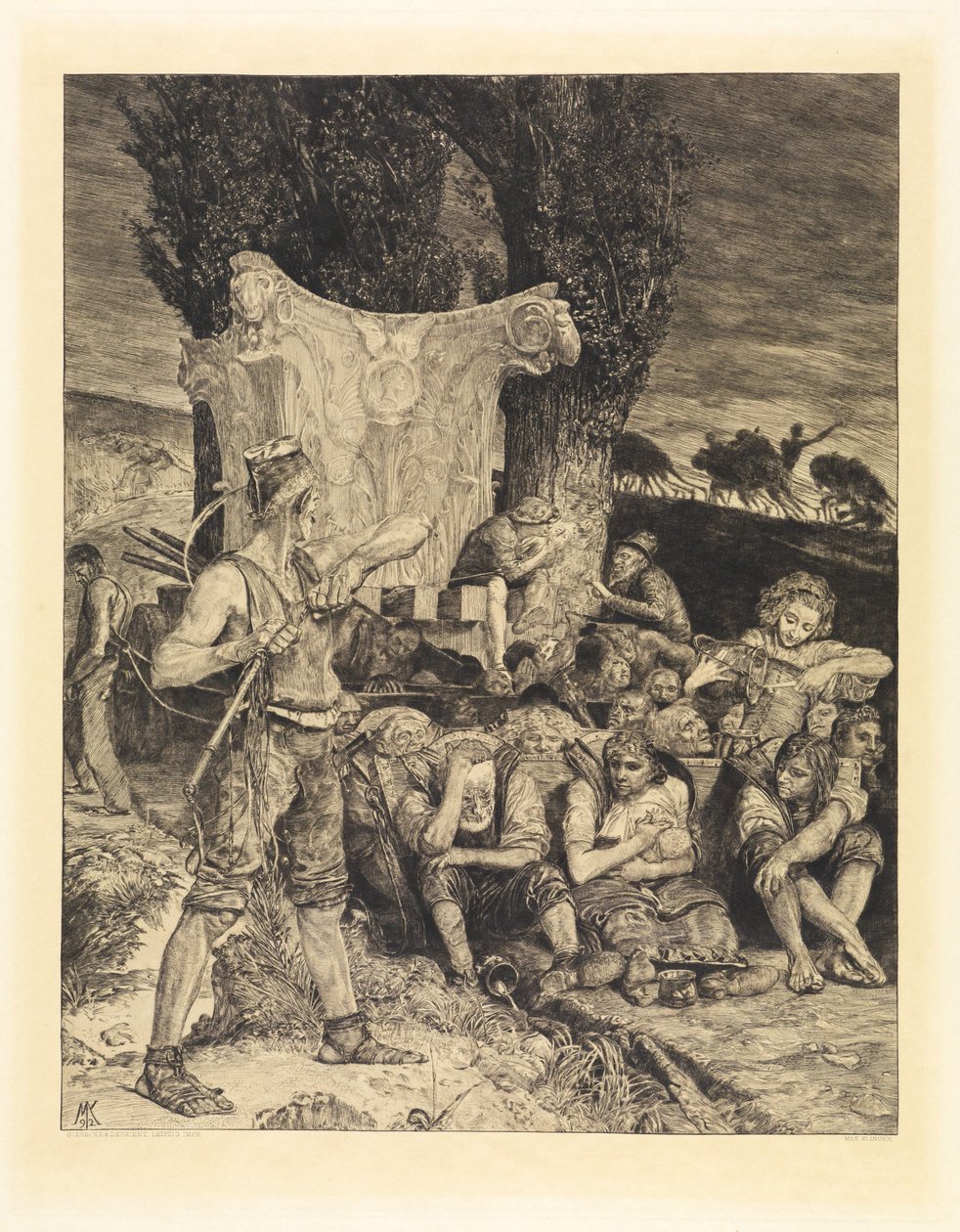 Ellende (Over de dood, tweede deel, opus XI, blad 7) door Max Klinger
