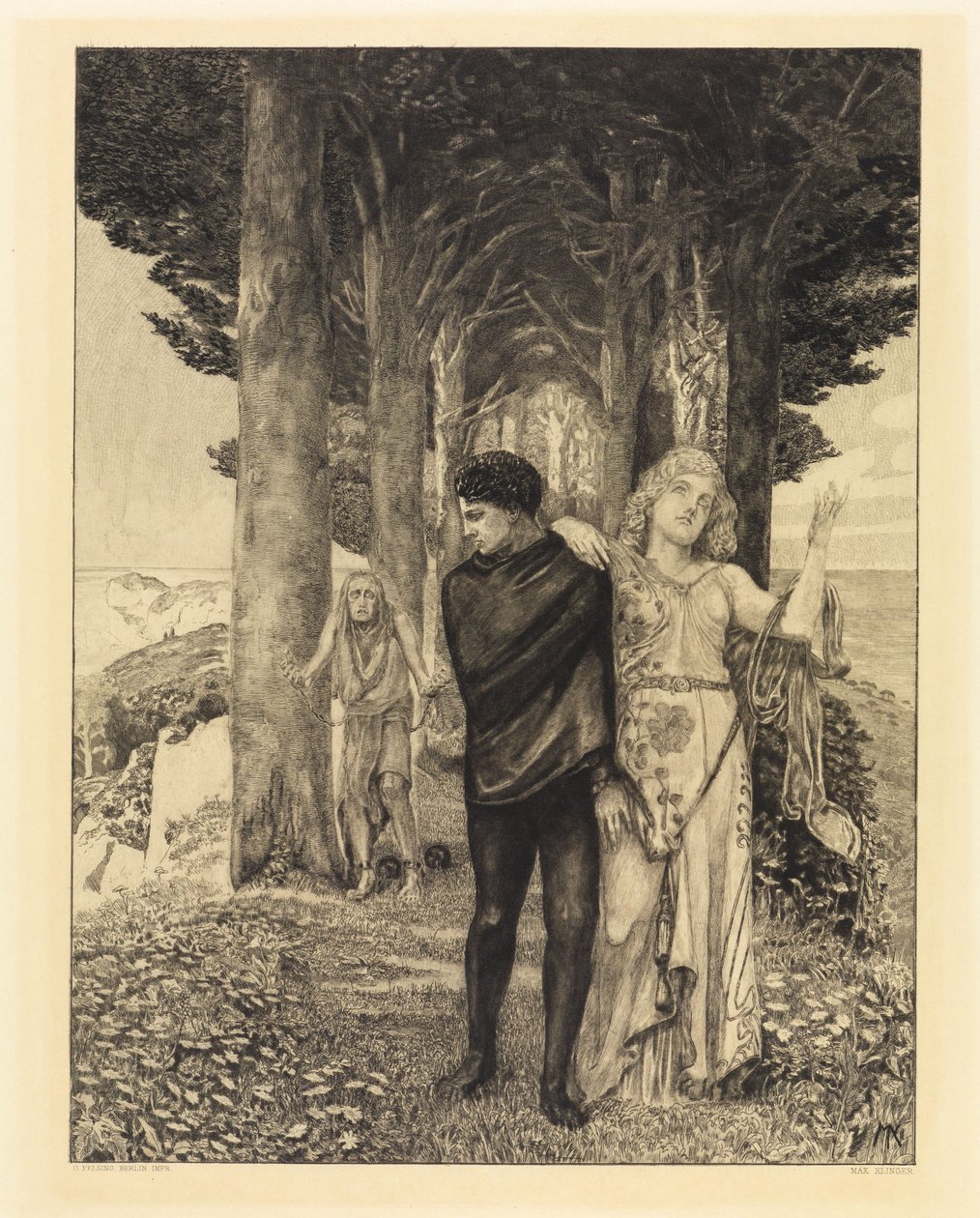 Genie (kunstenaar) (Over de dood, tweede deel, opus XI, blad 3) door Max Klinger