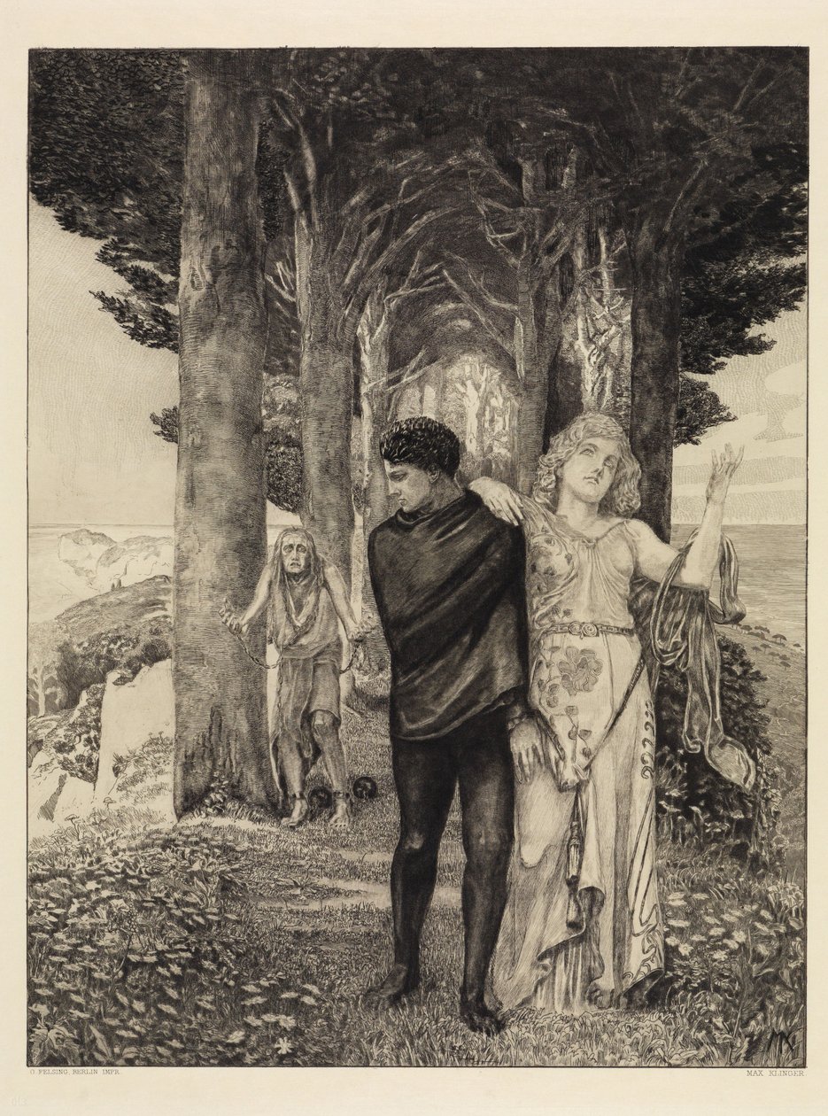 Genie (kunstenaar) (Over de dood, tweede deel, opus XI, blad 3) door Max Klinger