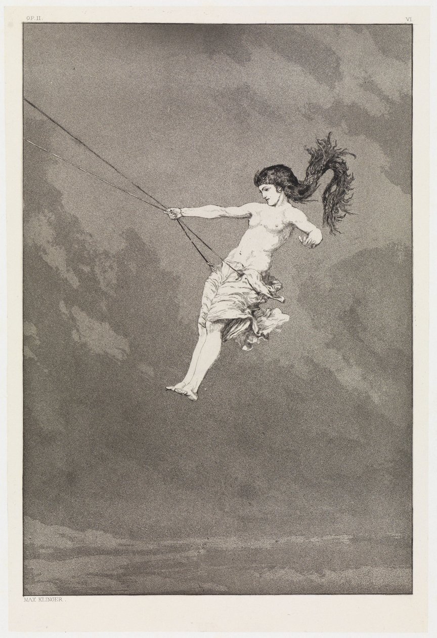 Intermezzo (Eerste intermezzo) (Reddingen van Ovidiaanse slachtoffers, Opus II, blad 6) door Max Klinger