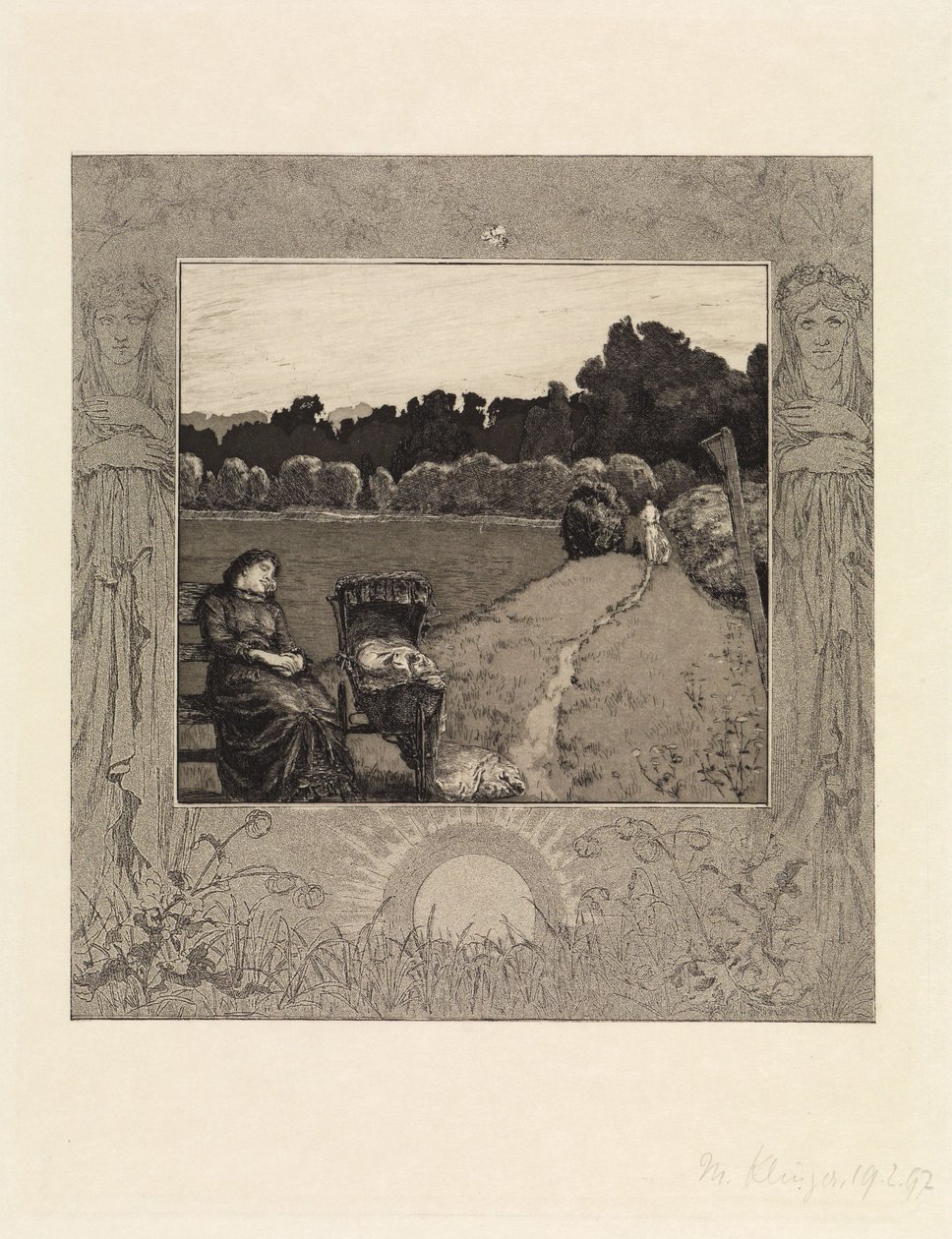 Kind (Over de dood, eerste deel, opus XI, plaat 5) door Max Klinger