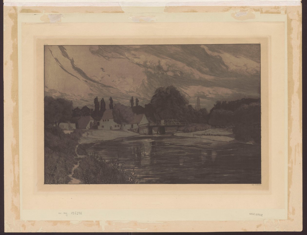 Maanlichte nacht, blad 3 op. VII door Max Klinger