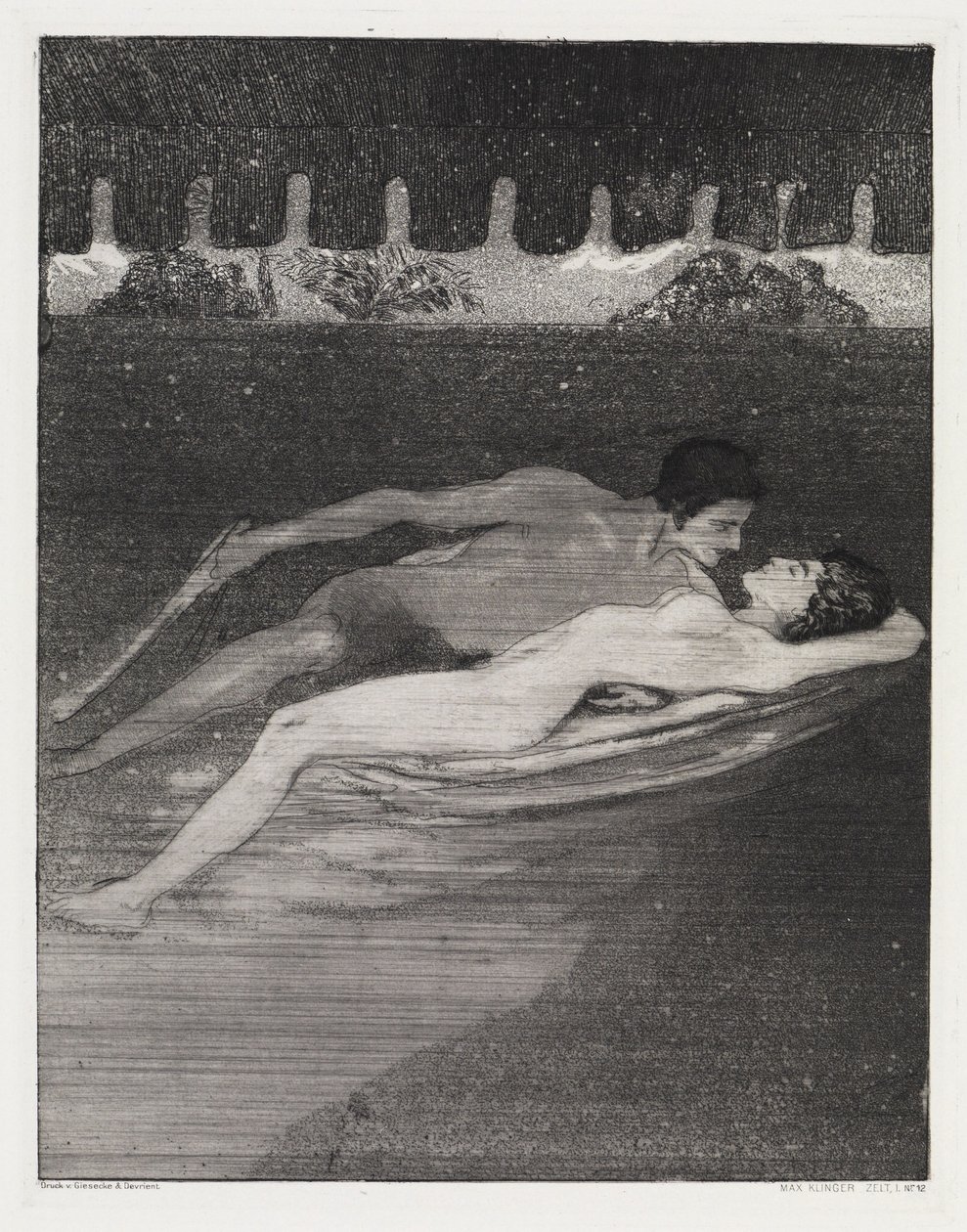 Nacht (Tent, Opus XIV, 1e deel, nr. 12) door Max Klinger