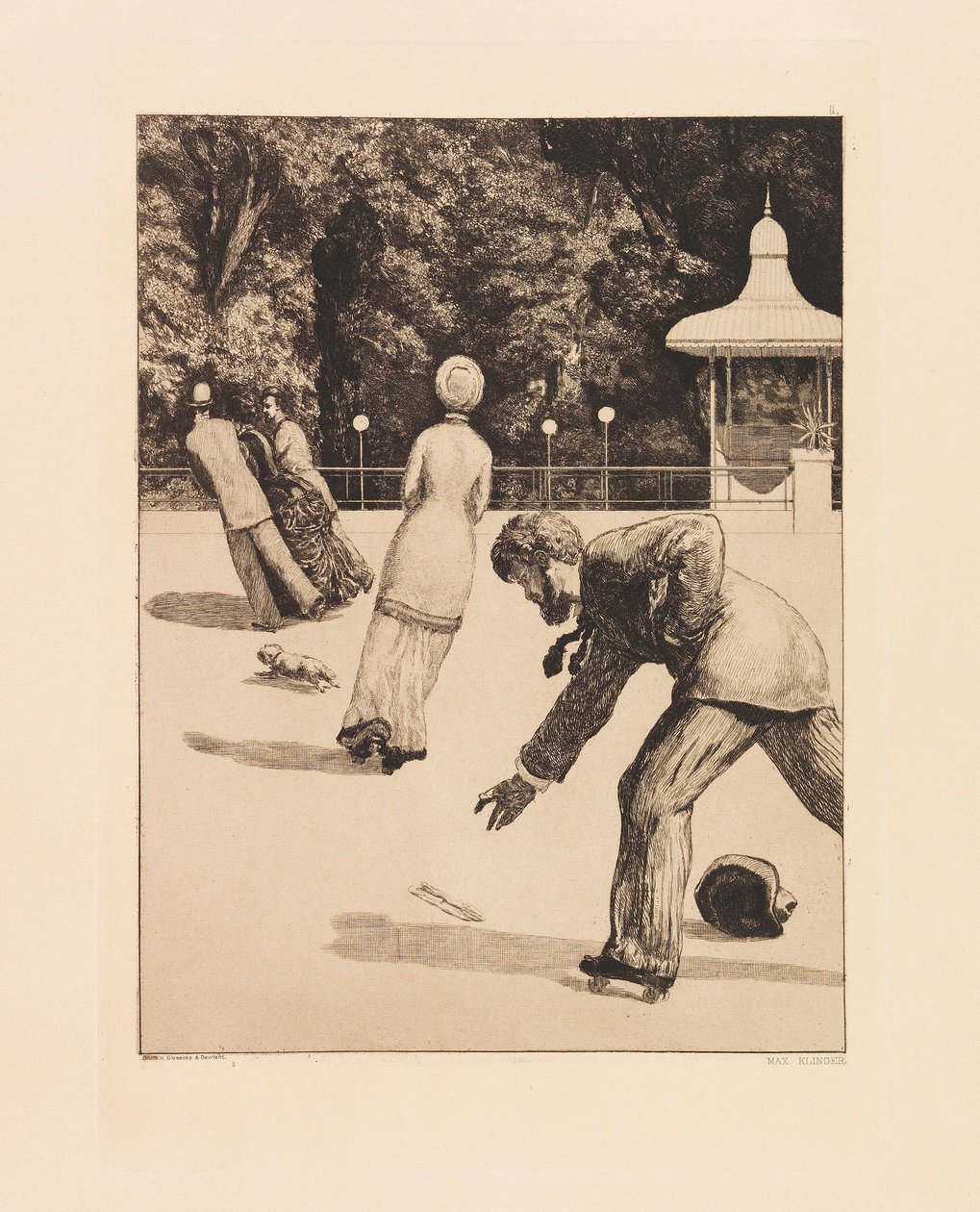 Opus VI, uit Parafrase op het vinden van een handschoen, 1881 door Max Klinger