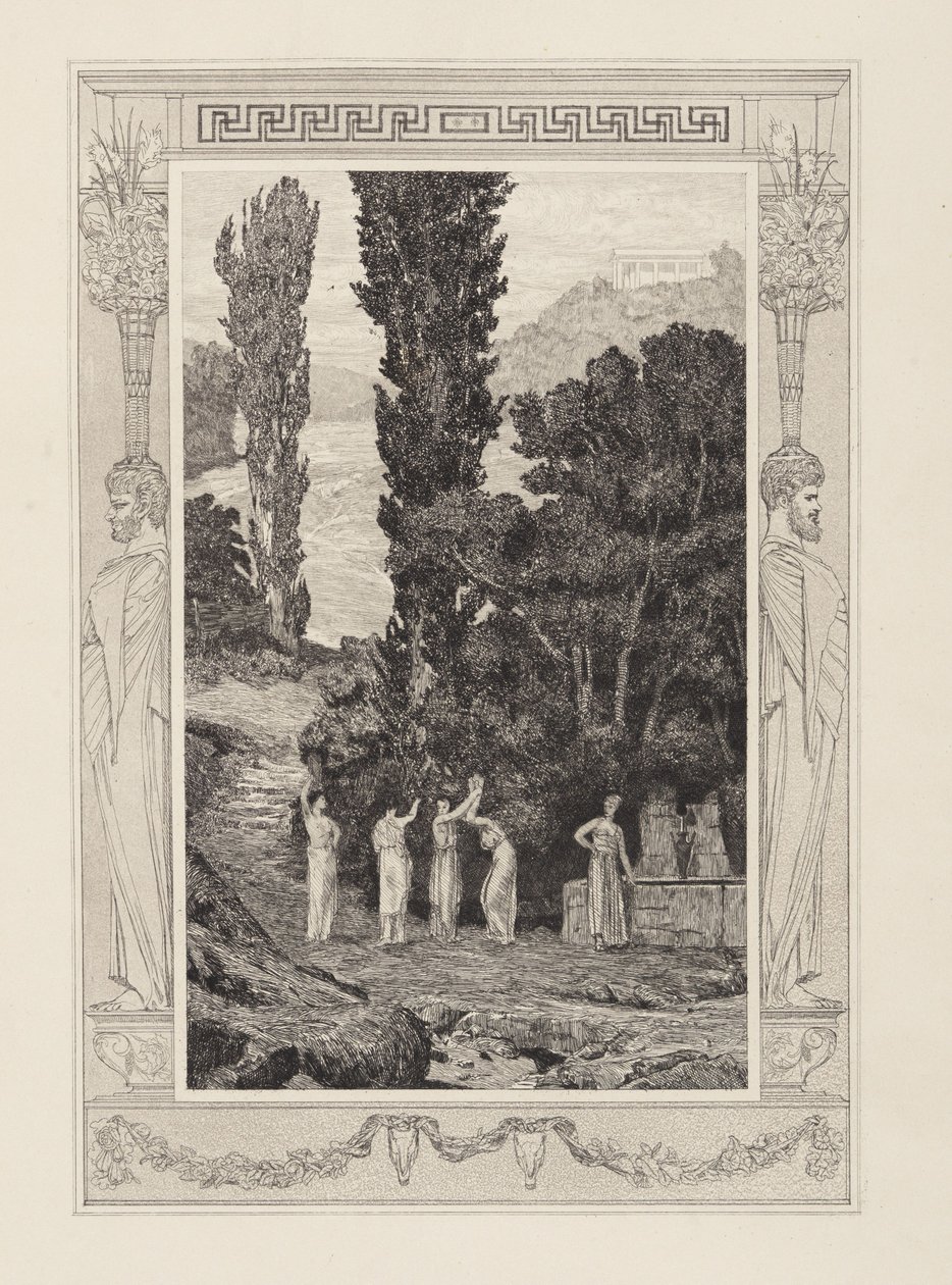 Psyche zwervend (Amor en Psyche, opus V, blad 28) door Max Klinger