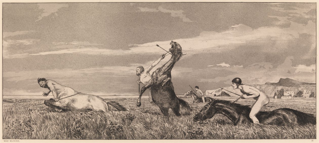 Achtervolgde centaur door Max Klinger