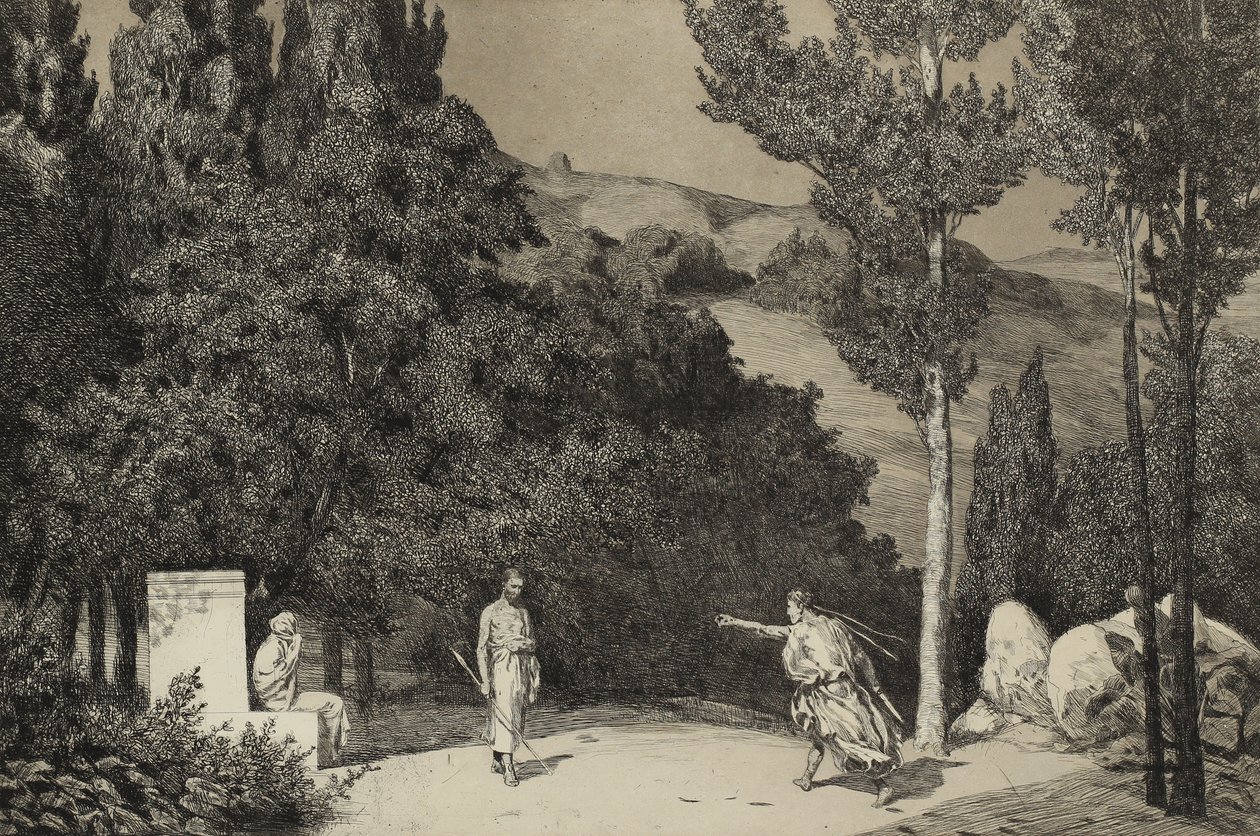 Pyramus en Thisbe II uit de serie Opus II door Max Klinger