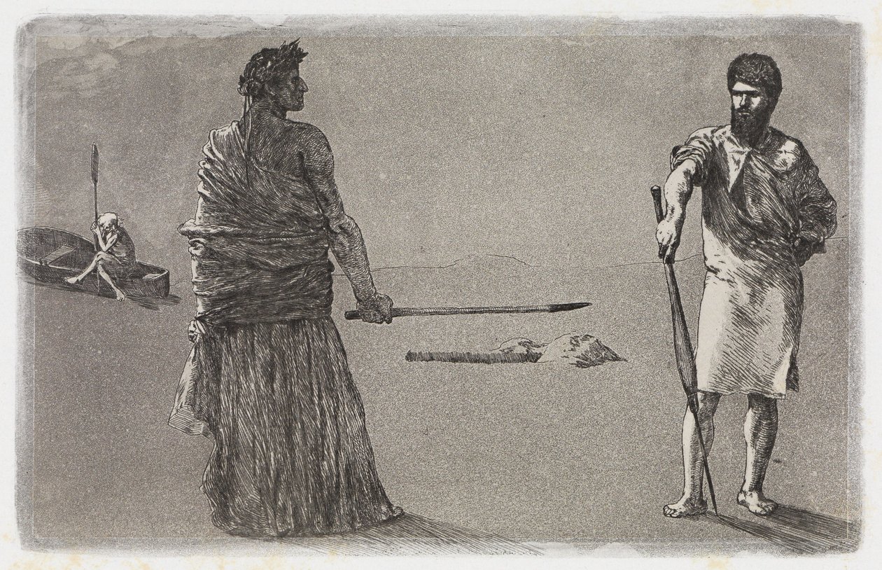 Slot (Satire / Besluit) (Reddingen van Ovidische slachtoffers, Opus II, plaat 13) door Max Klinger