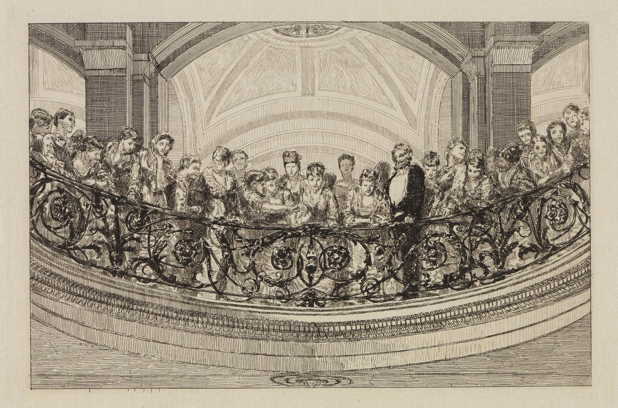 Smeedijzeren hekwerk in de hal door Max Klinger