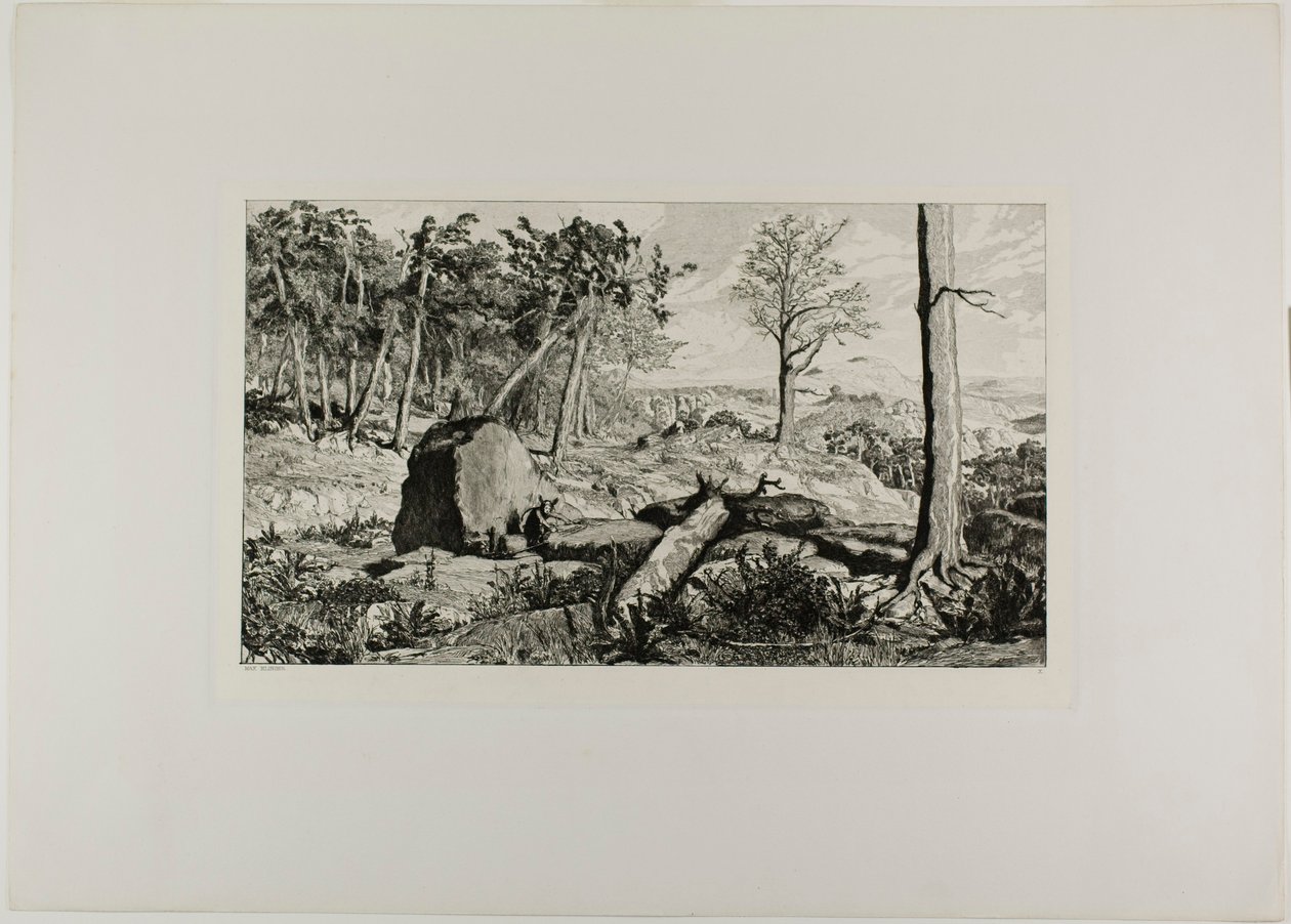 Simplicius in de eenzaamheid van het bos, plaat tien uit Intermezzos door Max Klinger